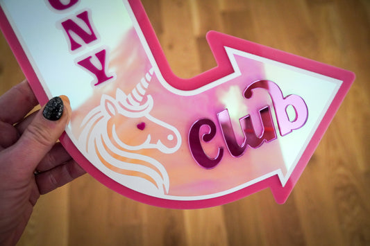 Pink Pony Club Sign