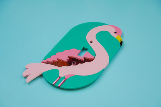 Pink Flamingo Light Switch, Outlet, or Dimmer