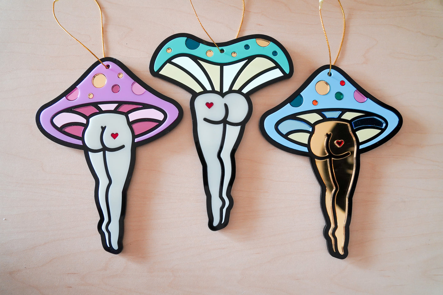 Turquoise Mushroom Tree Ornament