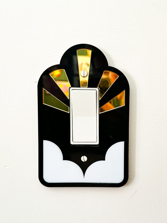 Sun Burst Art Deco Decorative Light Switch Cover