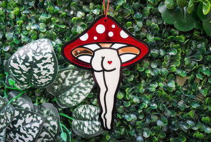 Mirror Red Mushroom Lady Tree Ornament