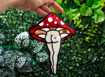 Mirror Red Mushroom Lady Tree Ornament