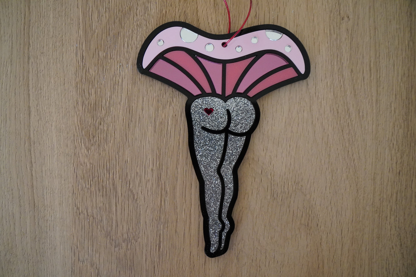 Pink and Glitter Mushroom Lady Ornament