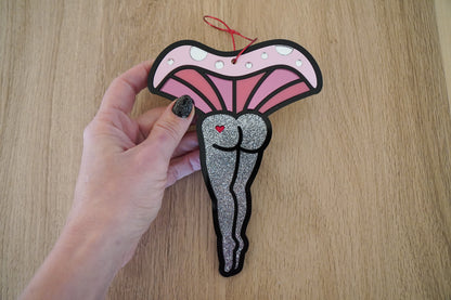 Pink and Glitter Mushroom Lady Ornament