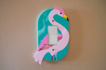 Pink Flamingo Light Switch, Outlet, or Dimmer