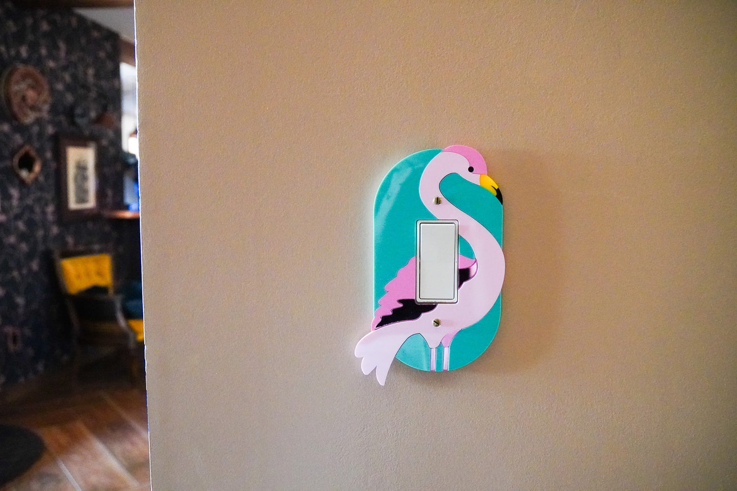 Pink Flamingo Light Switch, Outlet, or Dimmer