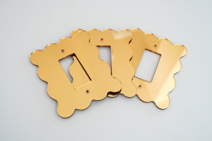 Wavy Gold Mirror Decorative Light Switch Covers