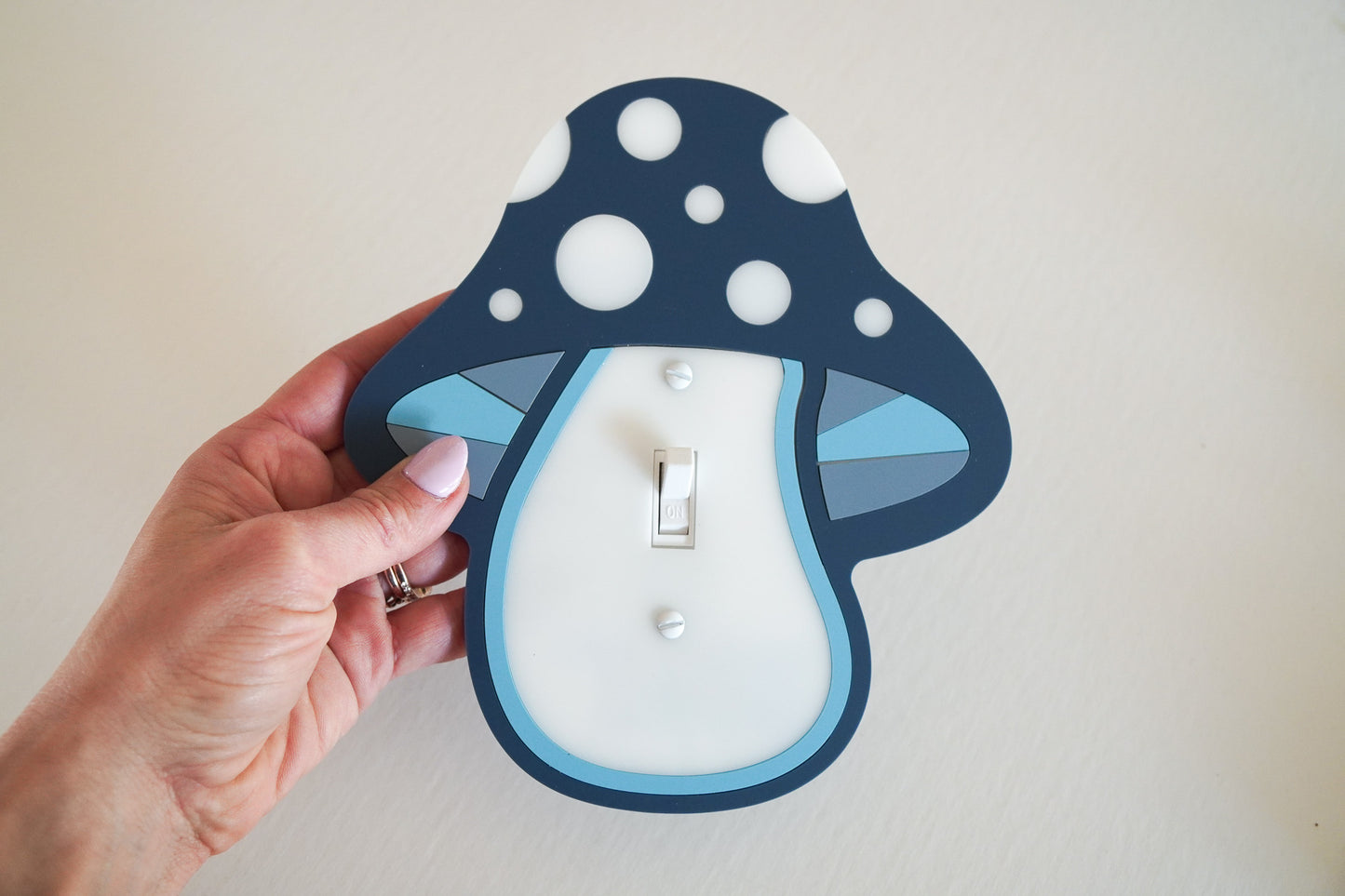 Blue Mushroom Light Switch Cover