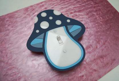 Blue Mushroom Light Switch Cover