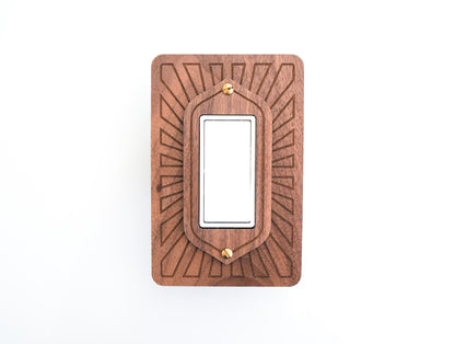 Starburst Wooden Light Switch Plate Cover
