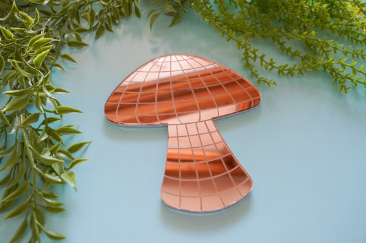 Funky Disco Mushroom Mirror Wall Art