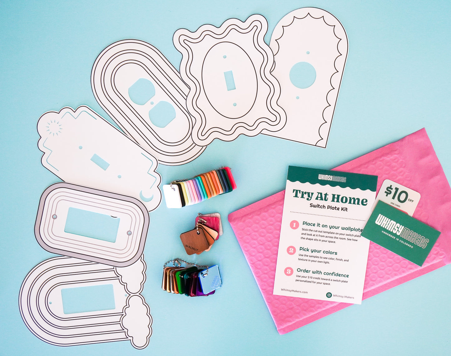 Try-at-Home Switch Plate Kit includes $10 Store Credit