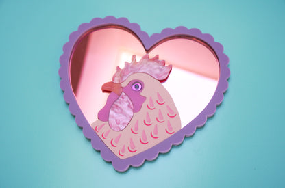 Mr. Cupidoodle-doo - Rooster in a Heart Frame Wall Art