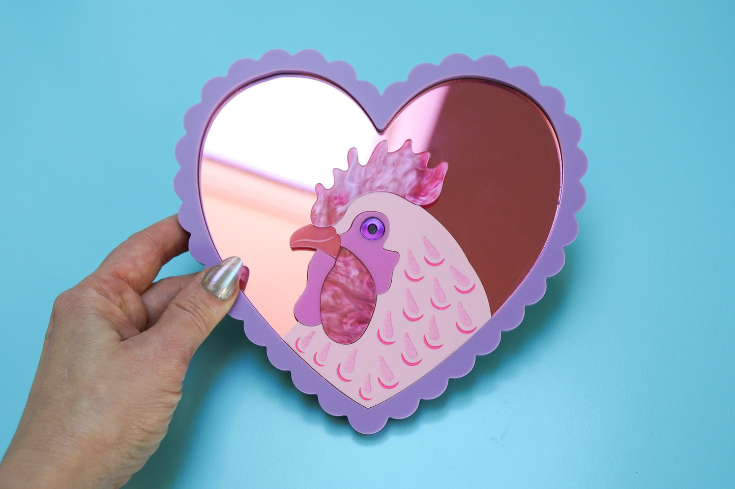 Mr. Cupidoodle-doo - Rooster in a Heart Frame Wall Art