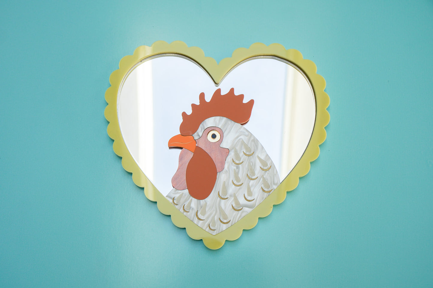 Mr. Cupidoodle-doo - Rooster in a Heart Frame Wall Art