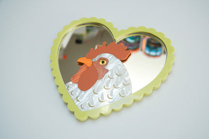 Mr. Cupidoodle-doo - Rooster in a Heart Frame Wall Art