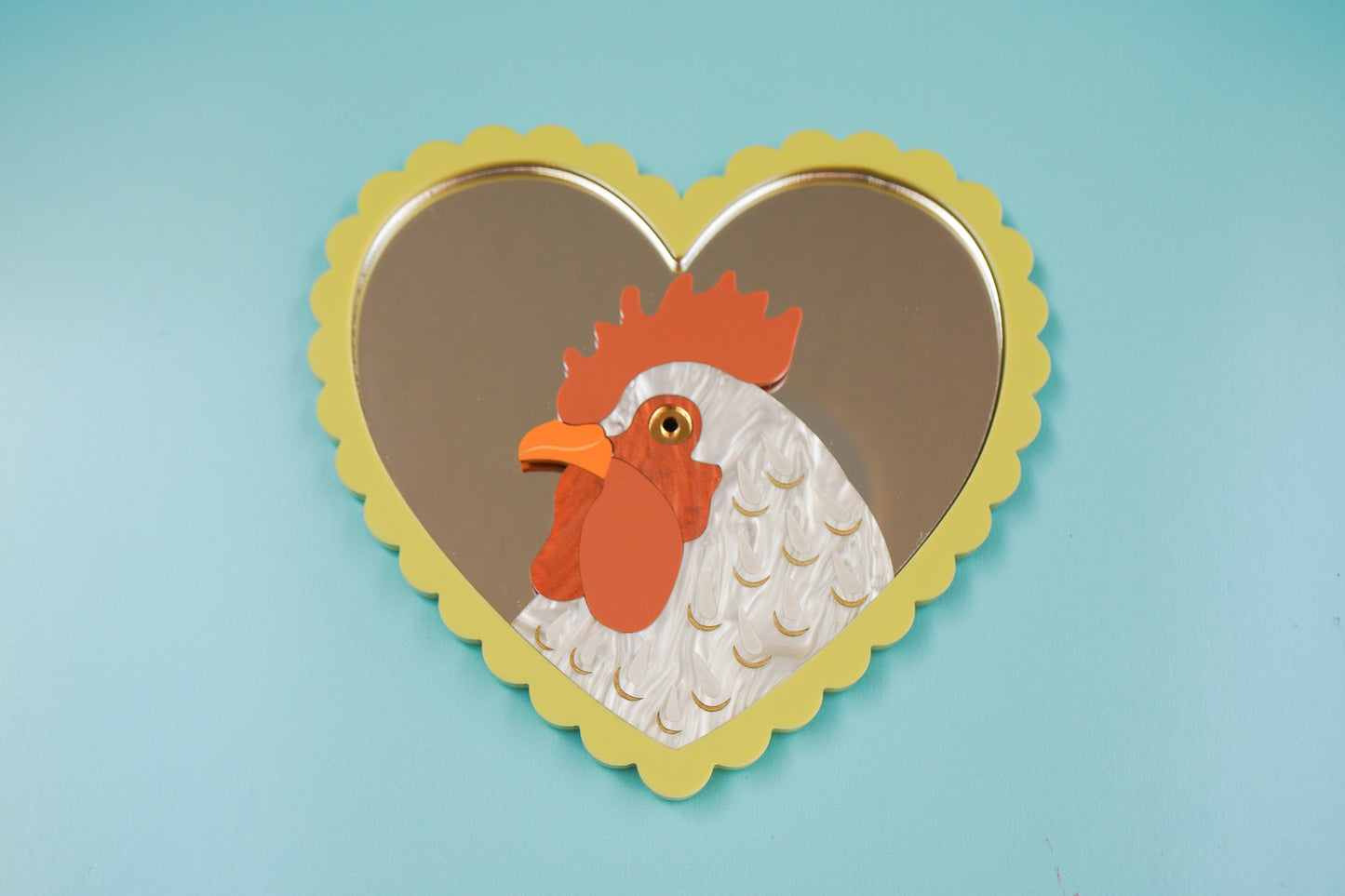 Mr. Cupidoodle-doo - Rooster in a Heart Frame Wall Art