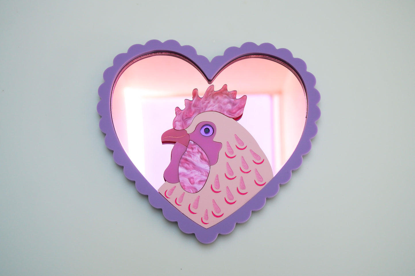 Mr. Cupidoodle-doo - Rooster in a Heart Frame Wall Art