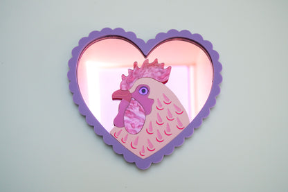Mr. Cupidoodle-doo - Rooster in a Heart Frame Wall Art