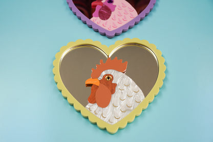 Mr. Cupidoodle-doo - Rooster in a Heart Frame Wall Art