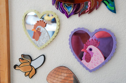 Mr. Cupidoodle-doo - Rooster in a Heart Frame Wall Art