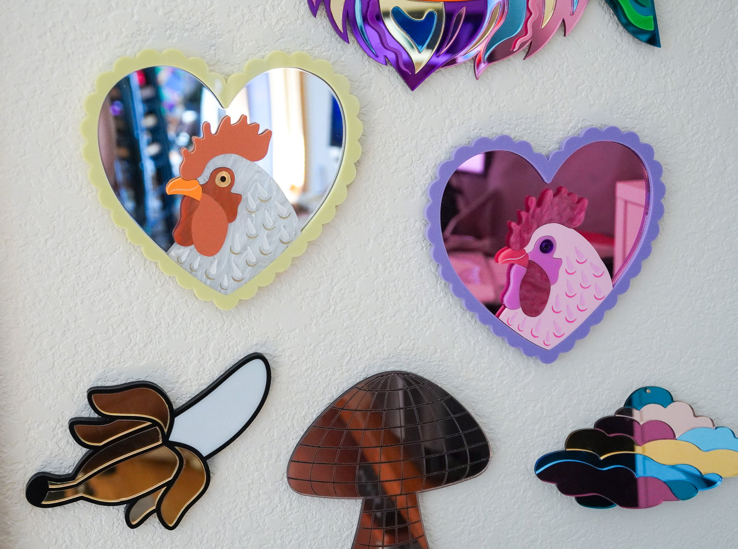 Mr. Cupidoodle-doo - Rooster in a Heart Frame Wall Art