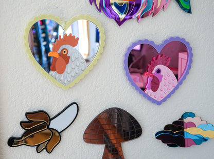 Mr. Cupidoodle-doo - Rooster in a Heart Frame Wall Art