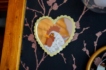 Mr. Cupidoodle-doo - Rooster in a Heart Frame Wall Art