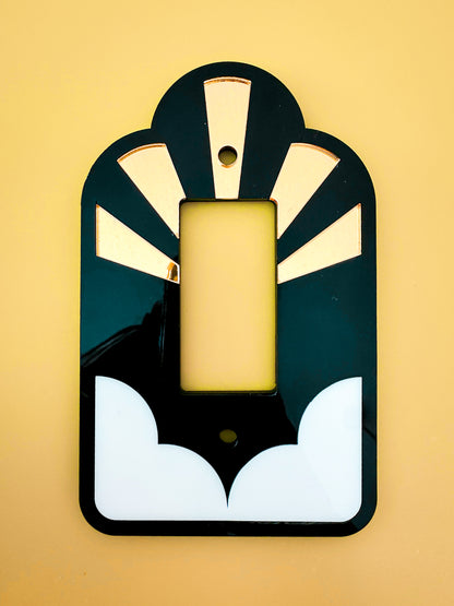 Sun Burst Art Deco Decorative Light Switch Cover