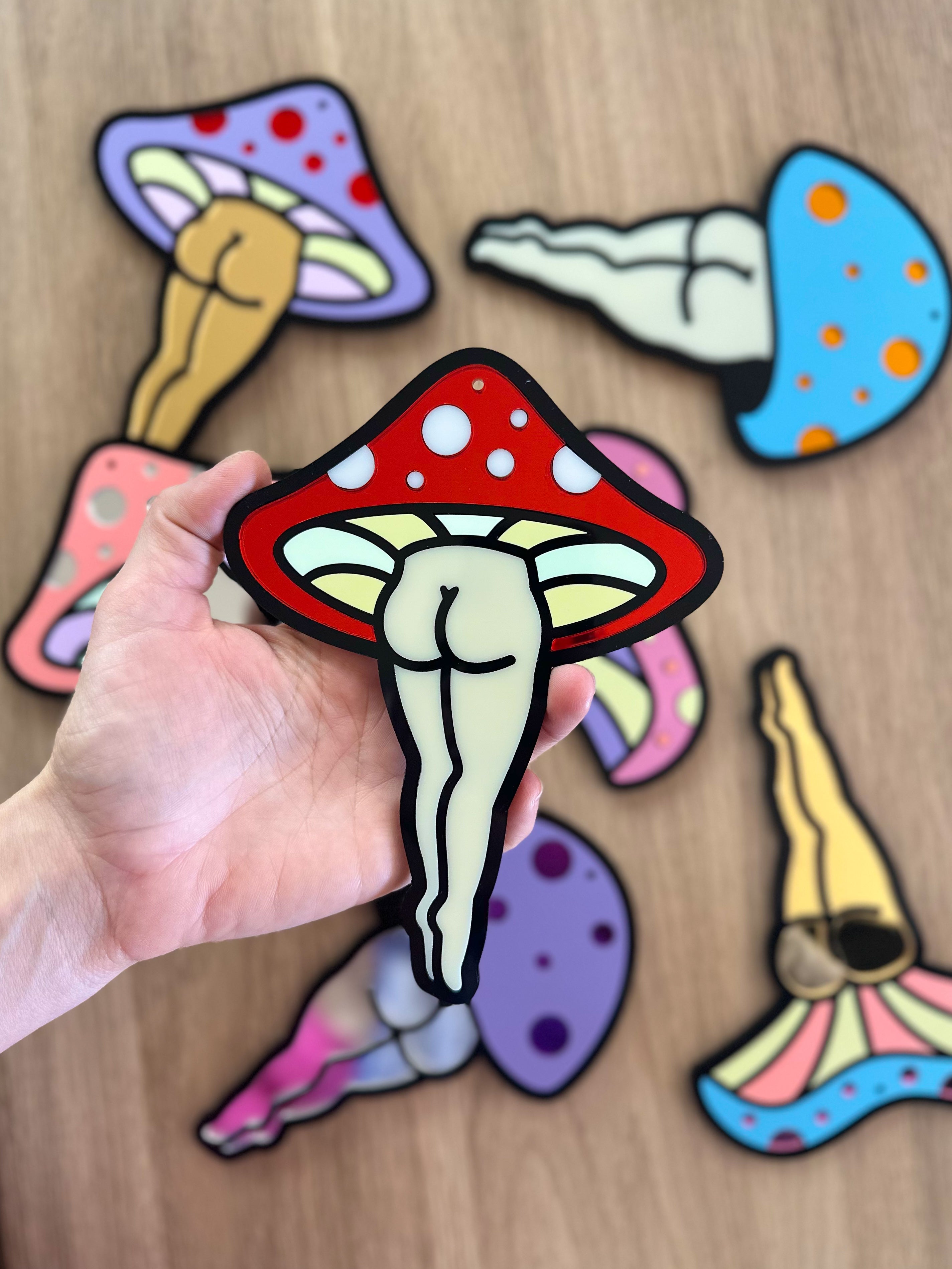 Hand painted mushroom newest lady