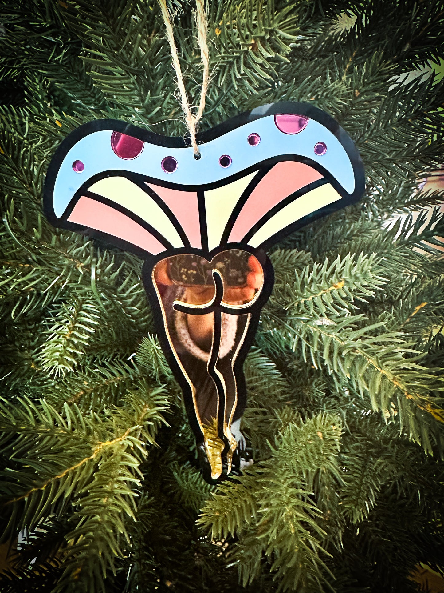 Custom Mushroom Lady Tree Ornament