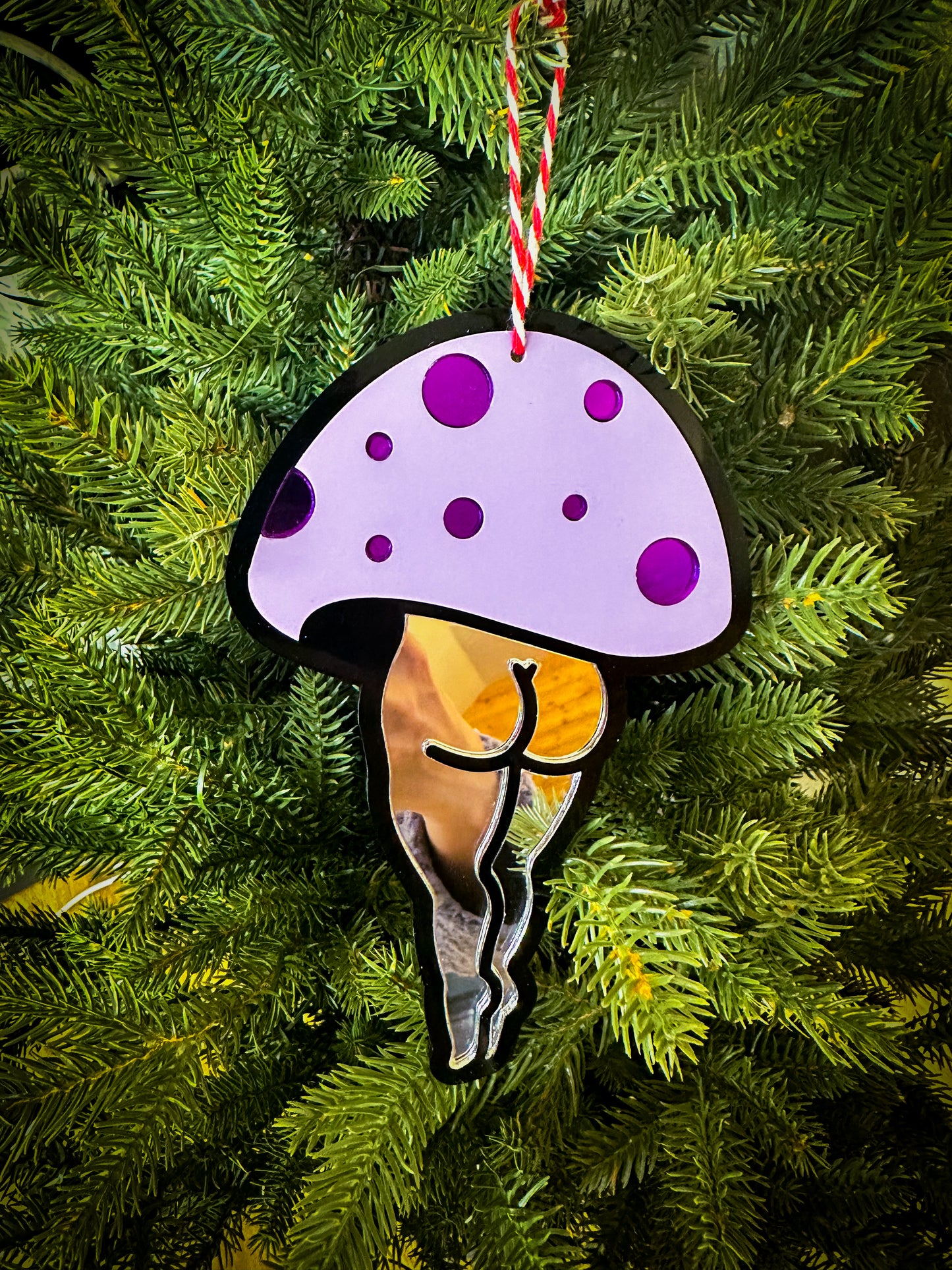 Custom Mushroom Lady Tree Ornament