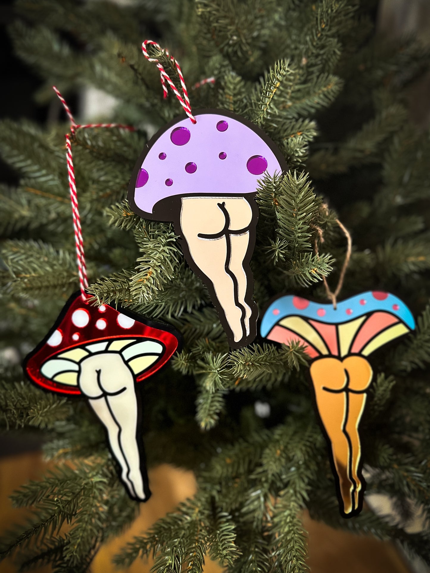 Custom Mushroom Lady Tree Ornament