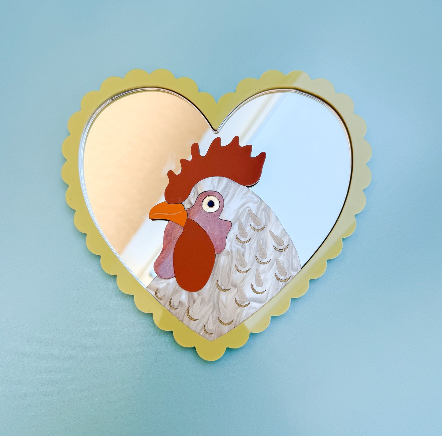 Mr. Cupidoodle-doo - Rooster in a Heart Frame Wall Art