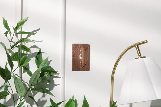 Starburst Wooden Light Switch Plate Cover