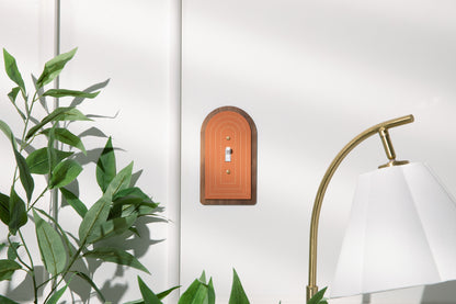 Arch Light Switch Plate on Wood