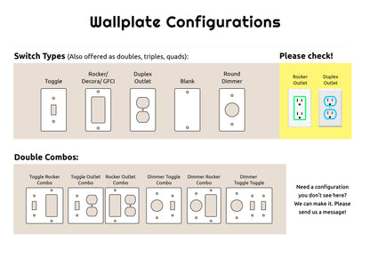 Custom Color Scalloped Sun and Moon Light Switch and Outlet Covers